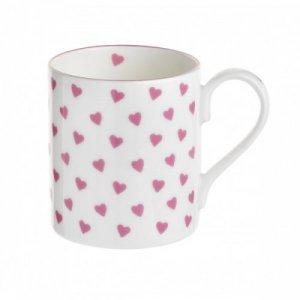 ROY KIRKHAM FINE BONE CHINA | PINK HEARTS SET OF 6 LARCH MUGS